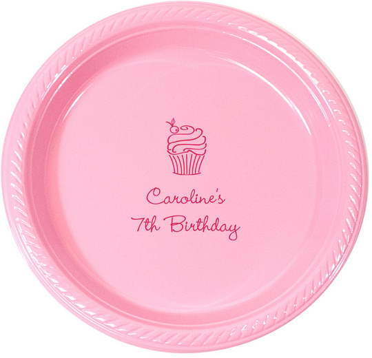 Personalized Cupcake Plastic Plates